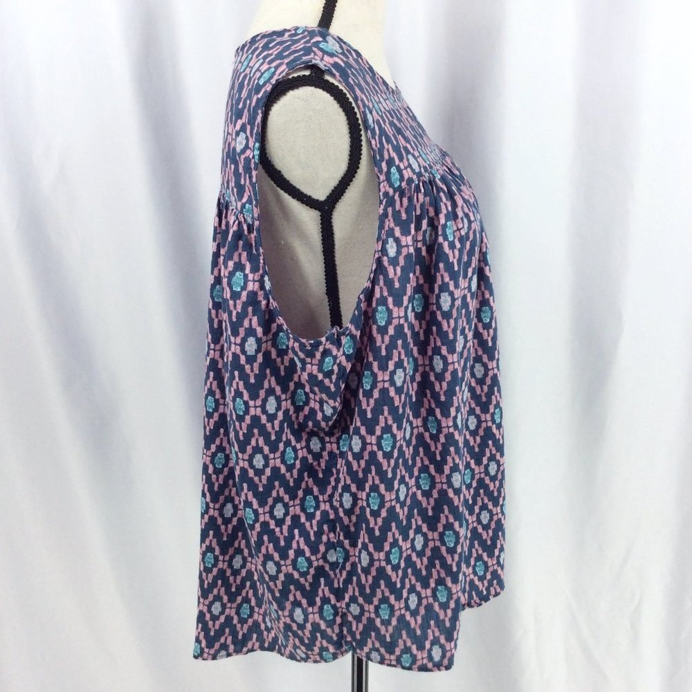 Sonoma Tank Top Womens Size XXL 2XL Blue Pink Aztec Western Boho Peasant - Picture 2 of 7
